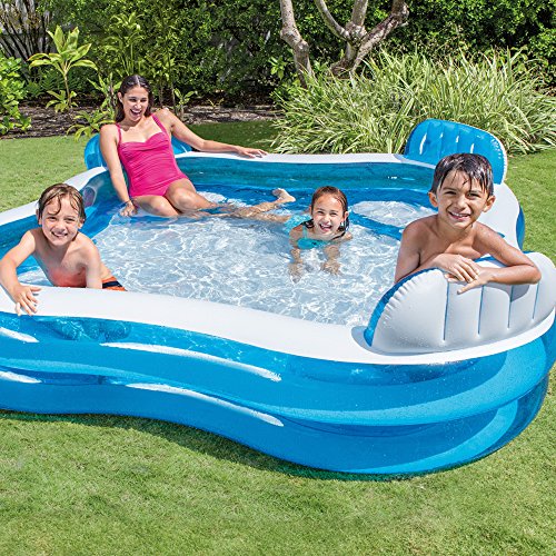 Intex 56475NP - Piscina hinchable cuadrada con asientos 229 x 66 cm 990 litros