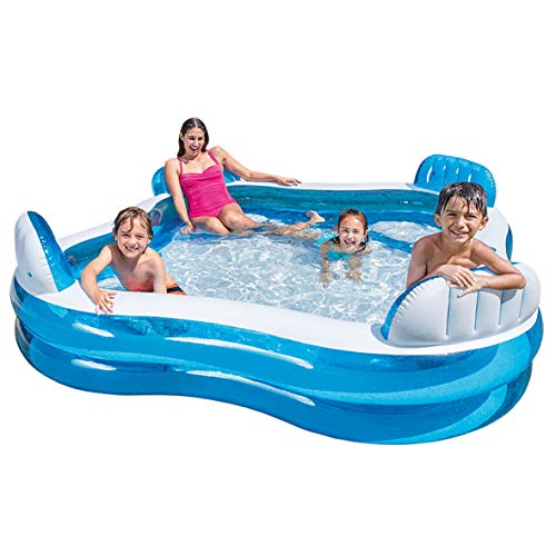 Intex 56475NP - Piscina hinchable cuadrada con asientos 229 x 66 cm 990 litros