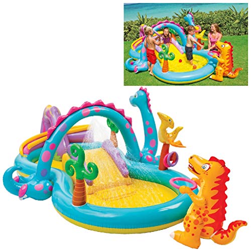 Intex 57135NP - Centro juegos hinchable dinos 333 x 229 x 112 cm, 280 litros