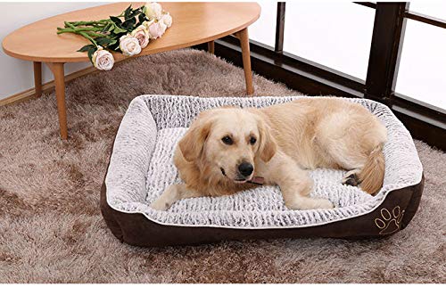 IOPJKL Cama para Mascotas, caseta para Perros extraíble y Lavable, Cuatro Estaciones de pethouse, Alfombra para Perros, Cama para Perros Grande, Suministros para Mascotas(L, Brown)