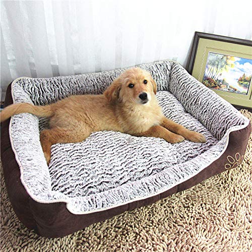 IOPJKL Cama para Mascotas, caseta para Perros extraíble y Lavable, Cuatro Estaciones de pethouse, Alfombra para Perros, Cama para Perros Grande, Suministros para Mascotas(L, Brown)