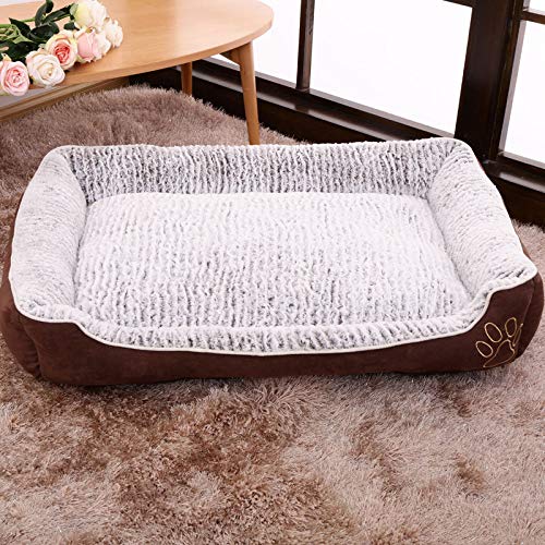 IOPJKL Cama para Mascotas, caseta para Perros extraíble y Lavable, Cuatro Estaciones de pethouse, Alfombra para Perros, Cama para Perros Grande, Suministros para Mascotas(L, Brown)