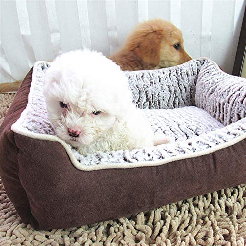 IOPJKL Cama para Mascotas, caseta para Perros extraíble y Lavable, Cuatro Estaciones de pethouse, Alfombra para Perros, Cama para Perros Grande, Suministros para Mascotas(L, Brown)