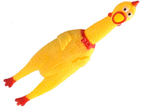 ISO TRADE Squeaky Chicken Rubber Chicken Dog Toy Portable Durable Diversión con Cuatro Patas 5191