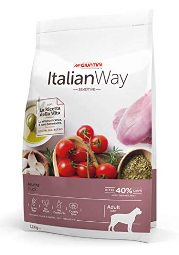 Italian Way Comida para Perros Sensitive Pato – Adult – Maxi – 12000 gr