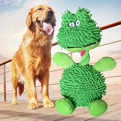 Iycorish 1 Pieza Juguetes de Perro Mascota Animal Rana Suave Juguete de Sonido chirriador de Masticar para Perro Juguete Interactivo