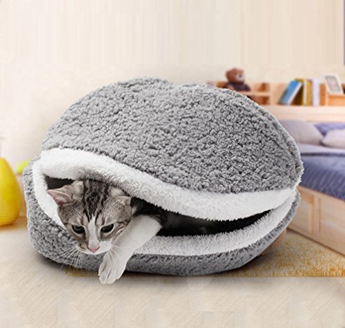 JEELINBORE Decorativo Cómodo Camas Sofás Cojín para Gatos Perros Animales pequeño Lavable Desmontable Casa (Gris, 45 * 32 * 32)