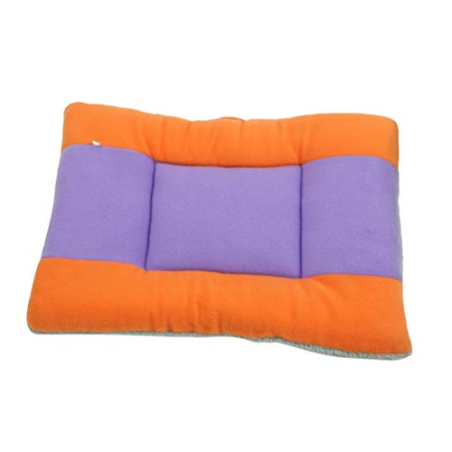 JEELINBORE Suave Cama para Mascotas Manta Lavable Reversible Fleece Peluche Cojín para Perro Gato (67 * 53cm, Naranja)