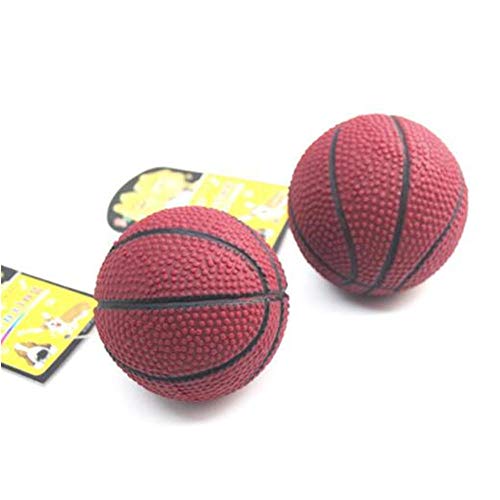 JHJK$WDX 2Pcs Perro Vocal Toy Ball Mascota Juguete Resistente a la mordedura Pelota Perro Baloncesto Sonido Juguete