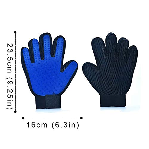 Joeesun Masaje De Guantes para Mascotas: La Viscosa De Goma Suave Elimina La Pelusa Y El Polvo Adecuado para Gatos Y Perros con Pelo Largo, Medio Y Corto 23.5 * 16cm/ Rojo