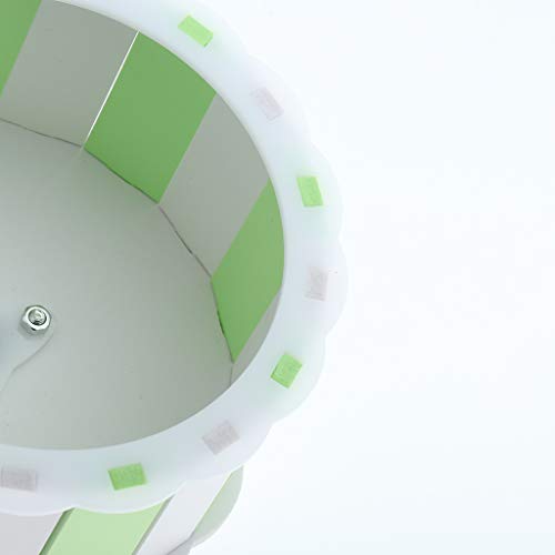 joyMerit Hamster Running Wheel Jaulas De Madera Duraderas Accesorios Rat Gerbil Pet Toy - Verde y Blanco