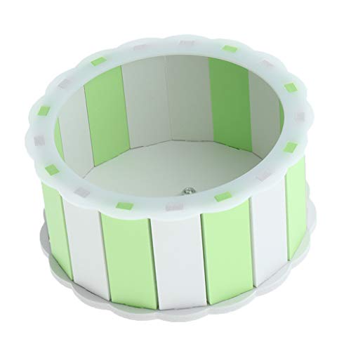 joyMerit Hamster Running Wheel Jaulas De Madera Duraderas Accesorios Rat Gerbil Pet Toy - Verde y Blanco