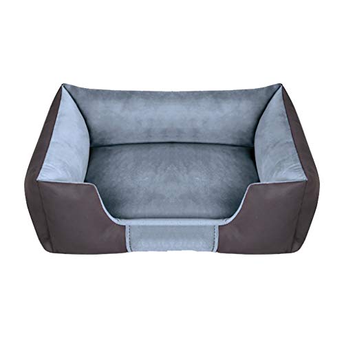 JQQJ No pegajosa Caliente caseta de Perro Desmontable y Lavable cómodo colchón de Cuatro Estaciones for Mascotas (Color : Gray, Size : S)