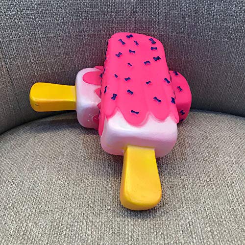 Juguete para mascota para masticar con forma de paletas de goma rosa para gato, cachorro, cachorro, perros, helado, molar, juguete divertido, interactivo, juguete para perro