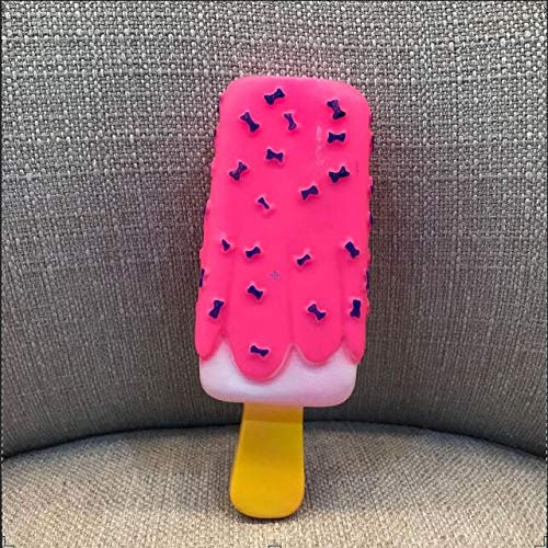 Juguete para mascota para masticar con forma de paletas de goma rosa para gato, cachorro, cachorro, perros, helado, molar, juguete divertido, interactivo, juguete para perro