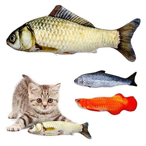 Juguete para mascotas,Lxixd Forma mascotas de juguete divertido Catnip Juguetes for los gatos de pescado relleno de la felpa del gato de juguete menta simulación interactiva gatito mascota de mascar J