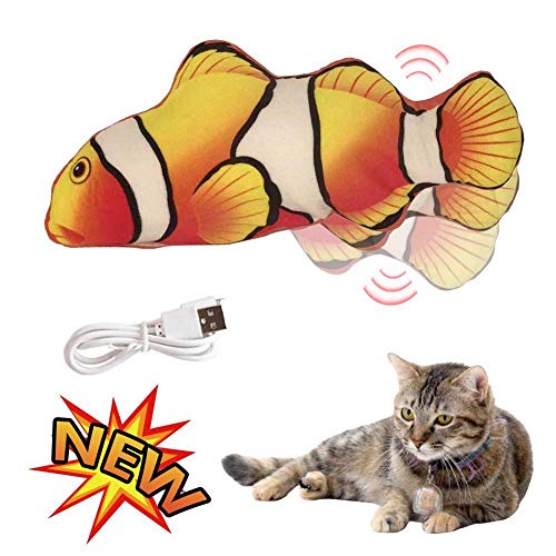 Juguete Para Peces Gato Juguete Eléctrico Simulado USB Juguete Hierba Gatera Pescado Relleno Con Hierba Gatera Excite A Los Gatos Reduzca Las Emociones Del Gato Estrés Para Gatos, Cachorros Y Perros