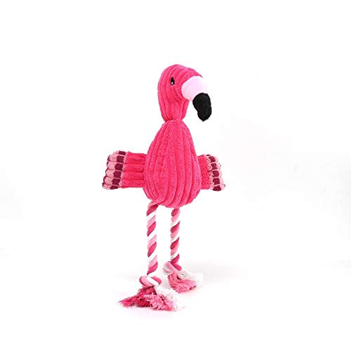 Juguete para perro YANGDIAN con diseño de flamenco de peluche para mascotas, juguetes para morder para perros pequeños, juguete interactivo con sonido chirriante