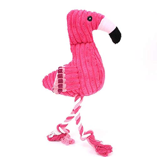 Juguete para perro YANGDIAN con diseño de flamenco de peluche para mascotas, juguetes para morder para perros pequeños, juguete interactivo con sonido chirriante