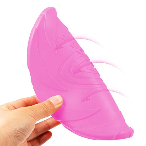 Juguetes para mascotas, suministros para adiestramiento de perros, juegos de silicona para exteriores Juegos de frisbee de plástico blando Juegos para atrapar picaduras impermeables (22 cm rosa)