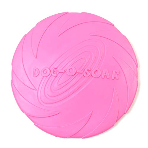 Juguetes para mascotas, suministros para adiestramiento de perros, juegos de silicona para exteriores Juegos de frisbee de plástico blando Juegos para atrapar picaduras impermeables (22 cm rosa)