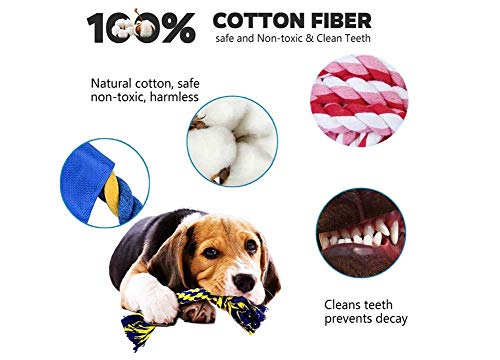 Juguetes para Masticar Cuerda de algodón para Perros Juguetes interactivos Dentición Juguetes para Masticar Cachorros para Razas pequeñas y Medianas (Mini Pack Rojo, 5 Piezas)