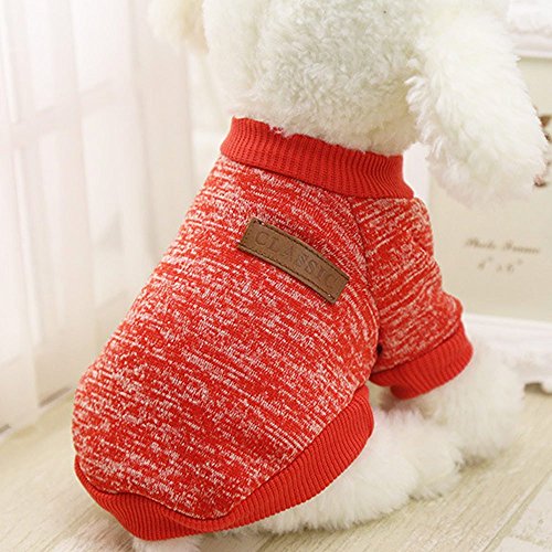 Kingnew Chihuahua Yorkie Toy - Chaqueta de Forro Polar para Mascotas (Rojo, L)