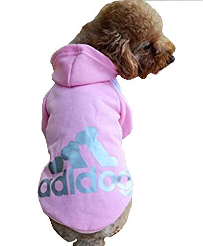 KIRALOVE Disfraz de Sudadera - Camisa - Camiseta - Rosa - Capucha - adidog - Perro - XL - Disfraces - Carnaval de Halloween - Idea de Regalo Original