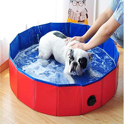 KJRJTC Plegable for Mascotas Bañera for Grandes o Medianas Perros al Aire Libre Piscina de PVC Baño de hidromasaje Piscina for niños for Perros y Gatos, y los niños