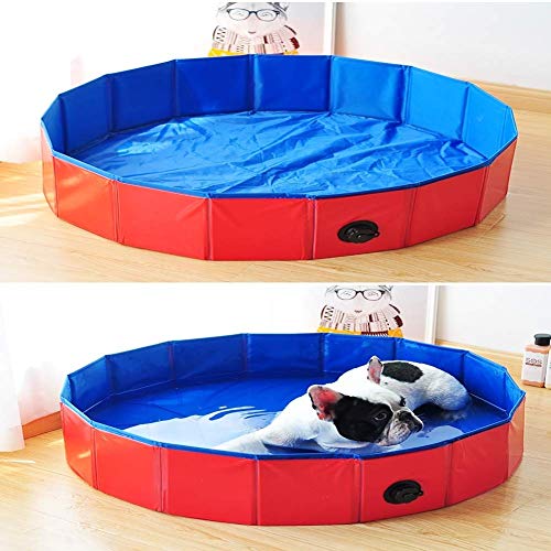 KJRJTC Plegable for Mascotas Bañera for Grandes o Medianas Perros al Aire Libre Piscina de PVC Baño de hidromasaje Piscina for niños for Perros y Gatos, y los niños