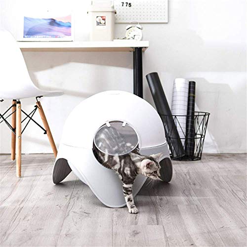 KOIUJ Camas de Animales domésticos casa escondida Cama Box recinto Cerrado Ruta de Caja de Arena for Gatos Muebles Perros Grandes (Color: Blanco)