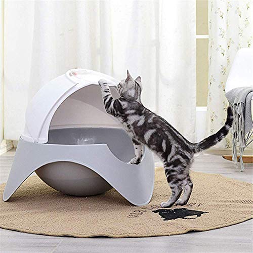 KOIUJ Camas de Animales domésticos casa escondida Cama Box recinto Cerrado Ruta de Caja de Arena for Gatos Muebles Perros Grandes (Color: Blanco)