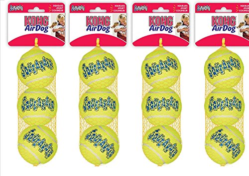 Kong airdog Squeaker Pelota de Tenis, tamaño Regular x Mediano, 12Bulk estándar