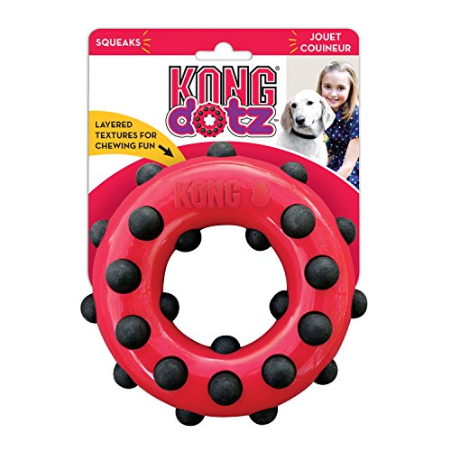 KONG - Dotz Circle - Juguete mordedor para perros, ideal para jugar - Raza grande