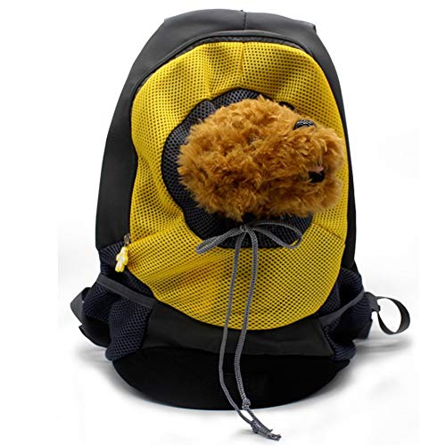 KunLS Transportin De Viaje para Perros Transportin Gato Transportin Perro Portátil De Transporte De Mascotas Cachorro Portador Perro Mochila Portaperros para Perros Medianos Yellow,s