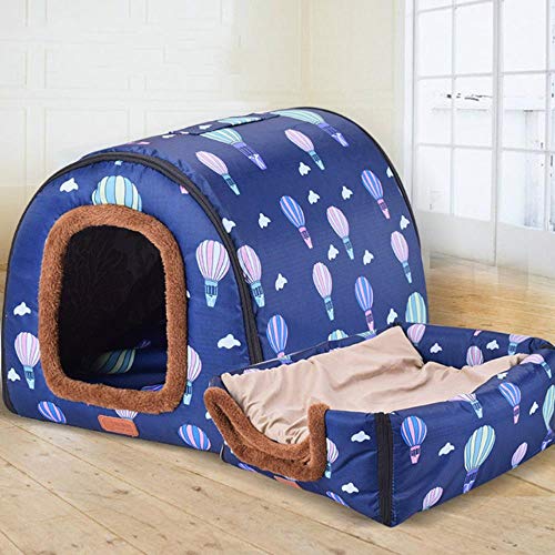 L-DDYX Pet Big Dog House Cilindro de Perrera Completamente Lavable Casa de Perro portátil Golden Retriever Cachorro de Perrera Mascota Gato Cama de Perro Jaula de Perro, F, L Dentro de 10 kg