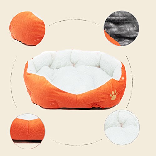 LAAT Cama para Mascotas Cama de Perro Cama de Dormir para Gatos Cama de Perro de Forma Redonda - Marrón