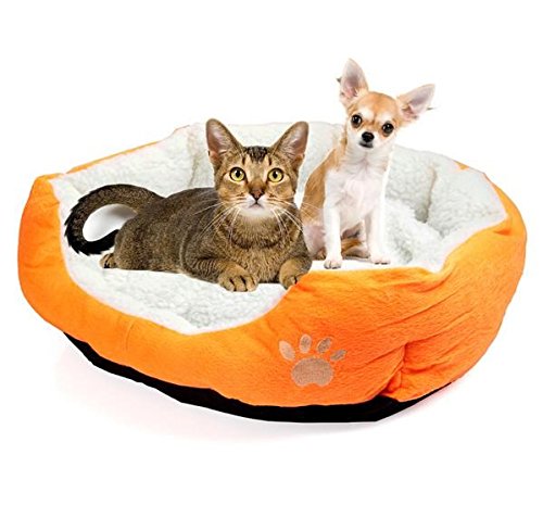 LAAT Cama para Mascotas Cama de Perro Cama de Dormir para Gatos Cama de Perro de Forma Redonda - Marrón