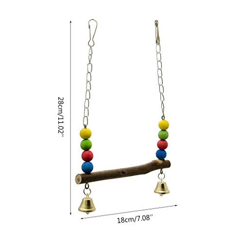 lailongp Bird Chicken Stand Swing, juguete de madera natural para Parrot Munia Macaw Training Toy