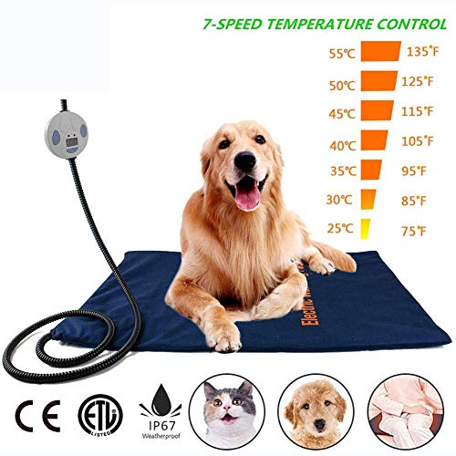 LAK Almohadilla Eléctrica para Perros Resistente Al Agua Cuerda De Acero Antimordeduras, para Mascotas, Mantas Y Caseta De Mascotas Grandes,GS,60 * 45cm