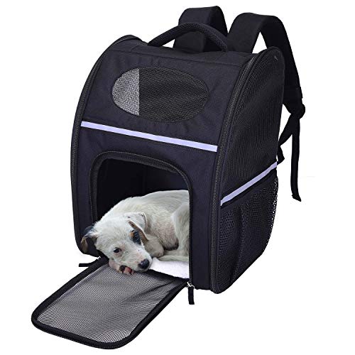 Lampop Mochila para Mascotas Portador de Viaje Bolsa de Transporte para Perros Gatos Malla Transpirable Transportín Jaula Capazos Transportadoras Plegable Viaje Coche Portátil