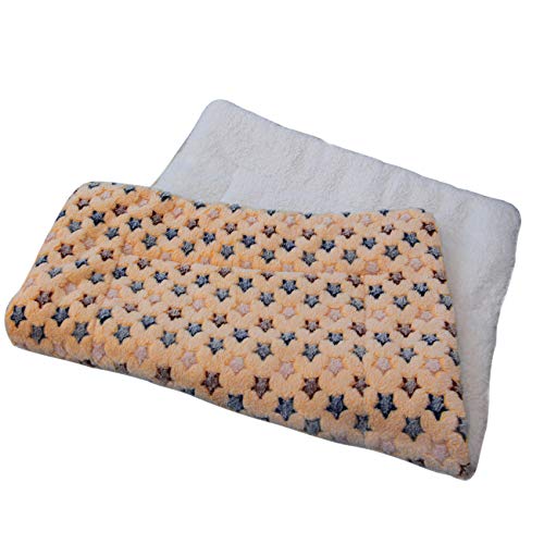 Lanchengjieneng Manta Perro Cojín para Mascotas; Cama del Gato del Perro; Cachorro sueño Mat (Amarillo, XL)