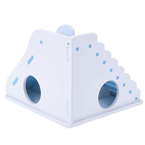 LANSKIRT Casa Hamster Escaleras de Juguetes para Hamsters Casa de Juegos de Entretenimiento de Juguete Movimiento de Escalera de Madera Casa Mascota