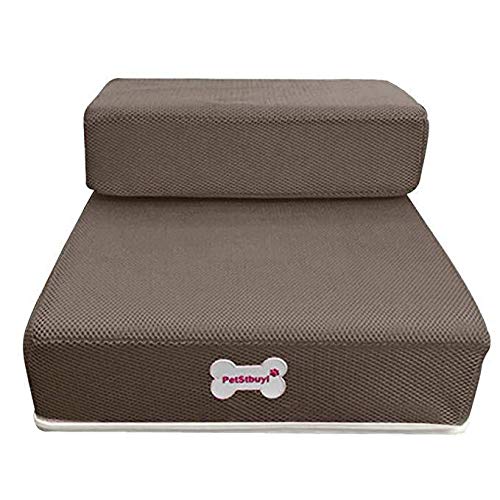 LANSKIRT Escaleras para Perros, Cama para Perros 2 Pasos Escalera de Rampa para Perros con Cremallera Escalera Perro Rampas para Perros Escalera Pequeña