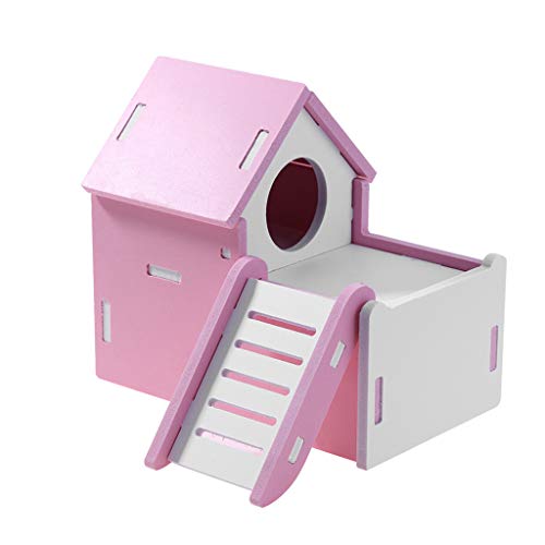 LANSKIRT Juguetes para Hamsters, Escalera de Juguete de Madera Color Hámster Pequeño Casa para Mascotas Casa Mascota para Entretenimiento Deportivo Juego de Pequeño para Mascotas