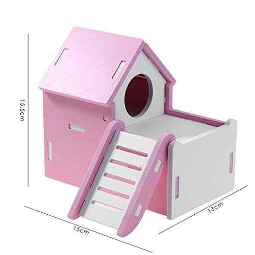 LANSKIRT Juguetes para Hamsters, Escalera de Juguete de Madera Color Hámster Pequeño Casa para Mascotas Casa Mascota para Entretenimiento Deportivo Juego de Pequeño para Mascotas