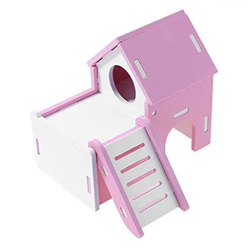 LANSKIRT Juguetes para Hamsters, Escalera de Juguete de Madera Color Hámster Pequeño Casa para Mascotas Casa Mascota para Entretenimiento Deportivo Juego de Pequeño para Mascotas