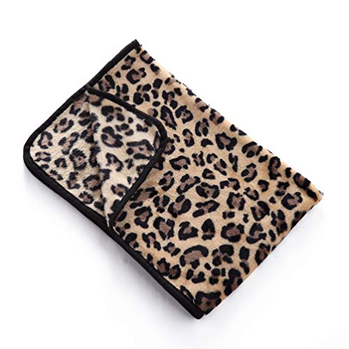 LANVY Mantas para Camas para Mascotas, Estampado de Moda Cálida Suave Portátil Manta de Felpa para Conejos Gatos Perros Leopardo-L