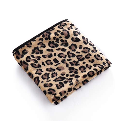 LANVY Mantas para Camas para Mascotas, Estampado de Moda Cálida Suave Portátil Manta de Felpa para Conejos Gatos Perros Leopardo-L