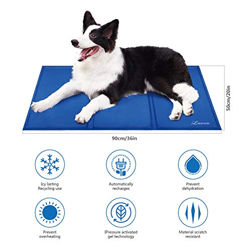 Lauva Alfombra Fresca para Perros, Alfombrillas de Células de Gel para Perros, para Camas 36" X 20"(50X 90 cm)